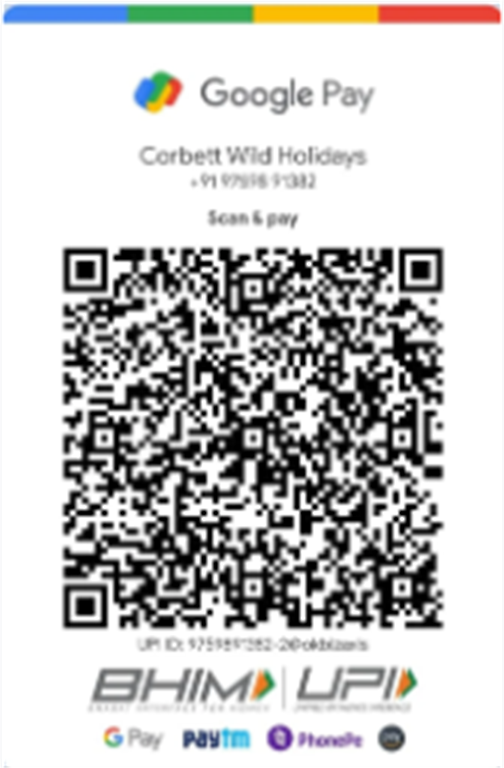 Google Pay QR Code - Corbett Wild Holidays